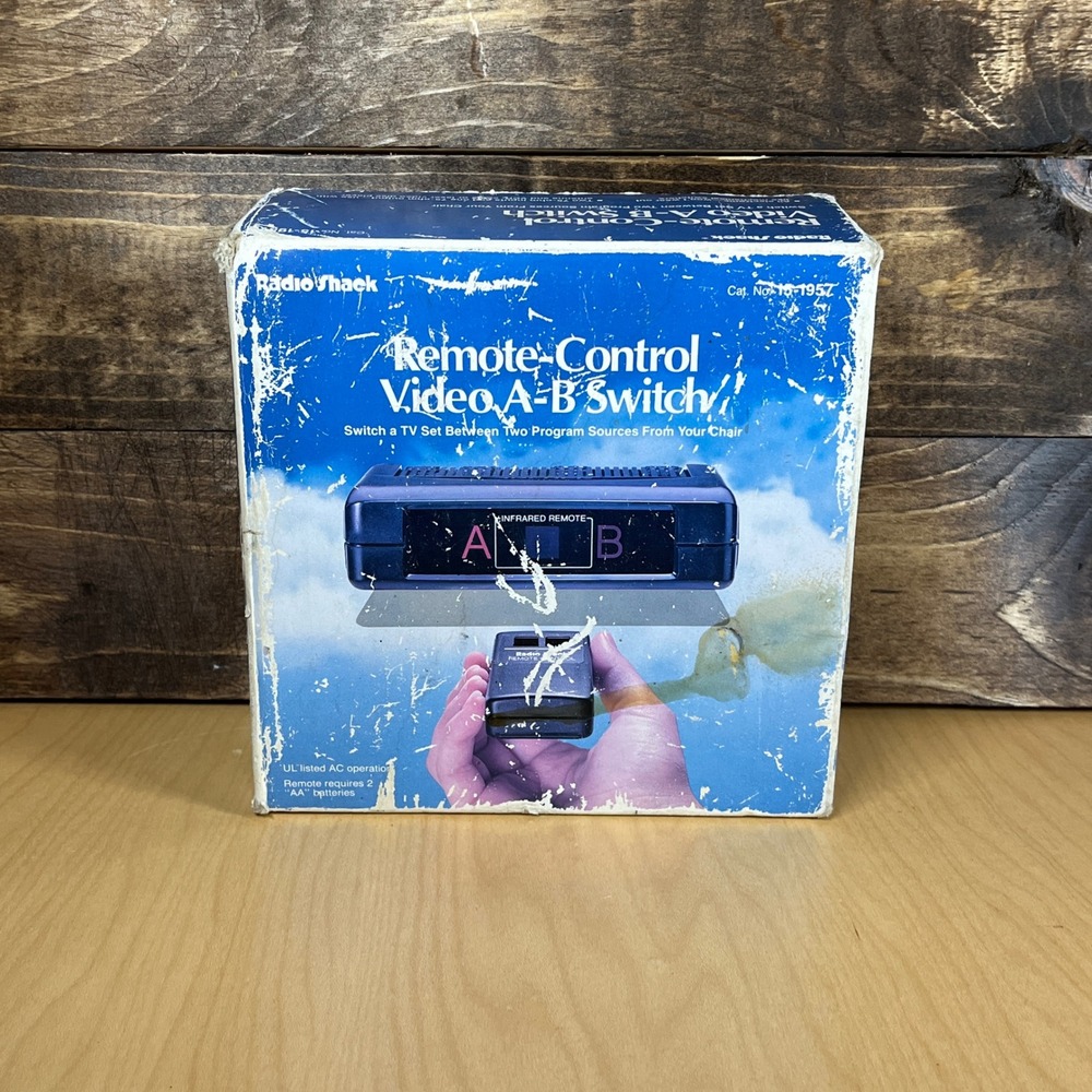 RadioShack Remote-Control Video A-B Switch 15-1957 Vintage Black New Open Box